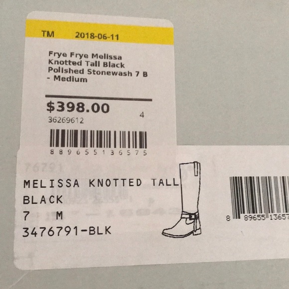 NWT Frye Mellissa Knotted Tall Black Boots Size 7B - Picture 7 of 7